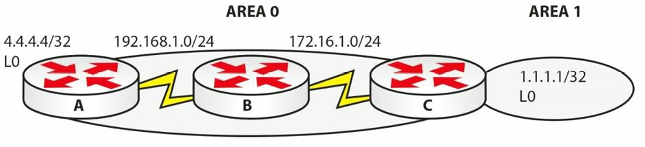 一个示例性 OSPF 网络