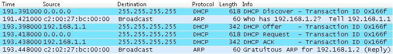 DHCP 4步过程